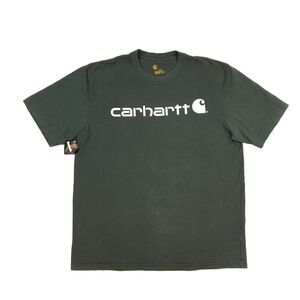 Carhartt Logo Spellout Dark Green Original Fit Basic Tee T Shirt XL B12